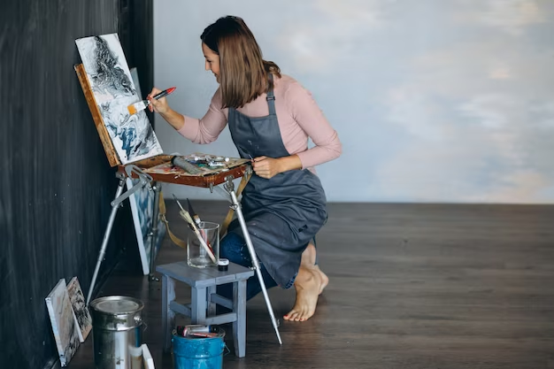 Woman creating a painting