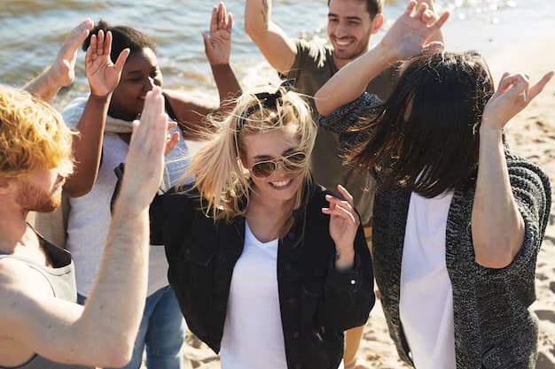 Friends dancing at an outdoor party